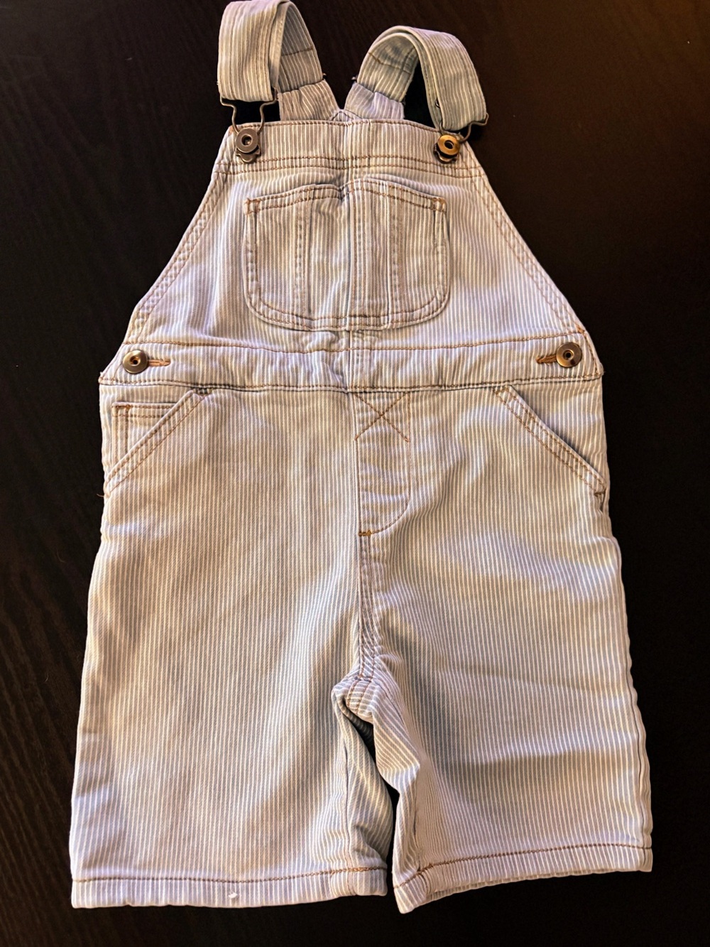 wonder nation Light Blue Pinstripe Cotton Overalls Shorts